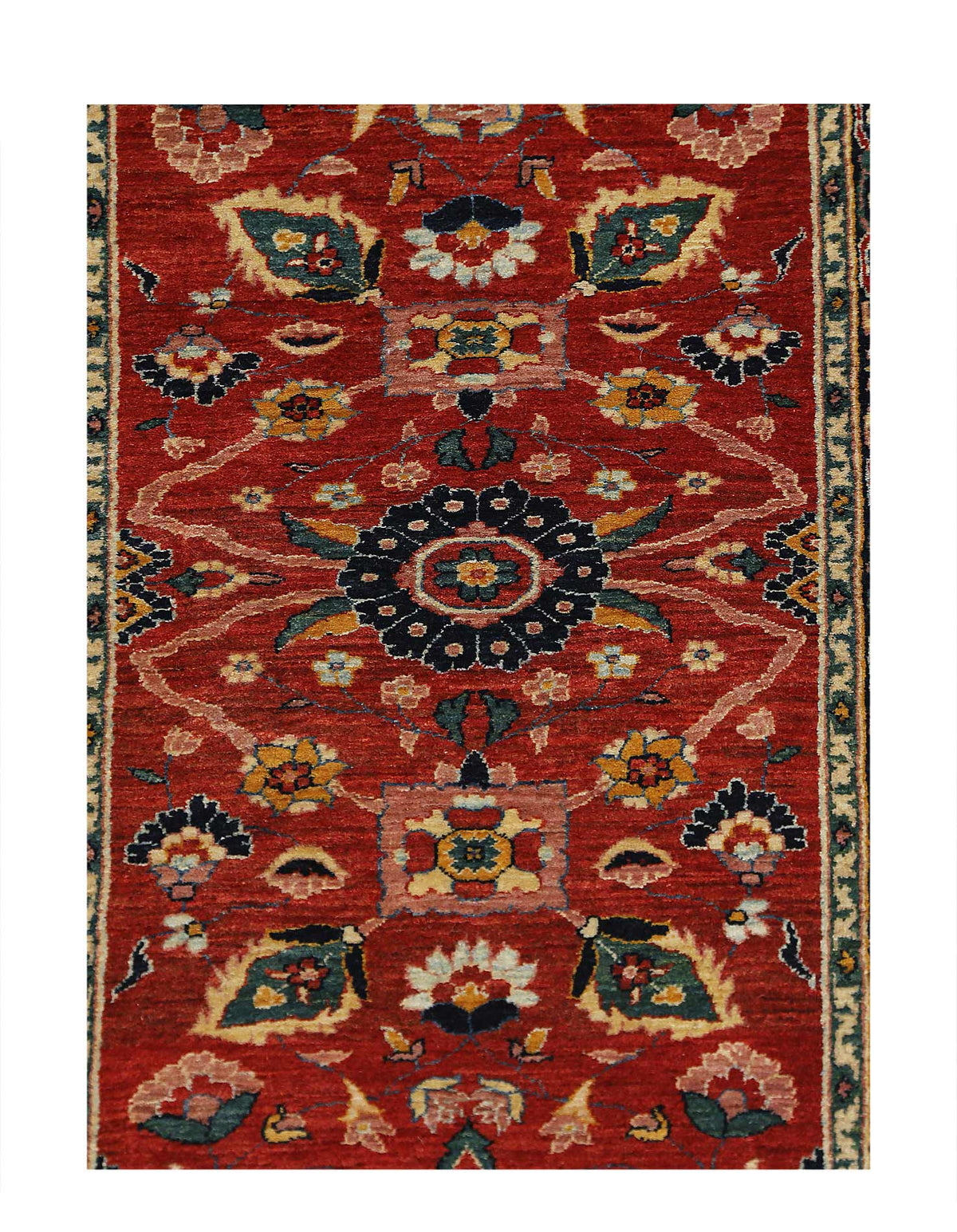 Red Color Hand knotted Bidjar runner 2' X 6'5''