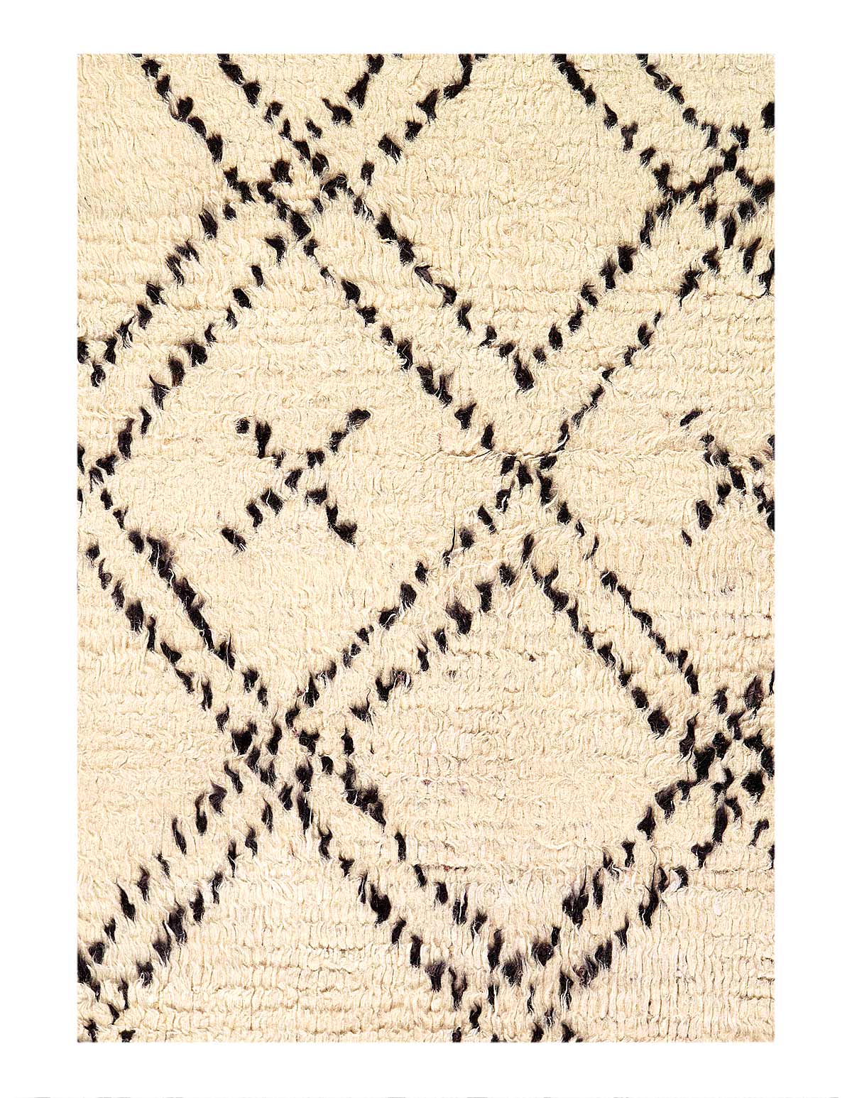 Ivory color Hand knotted Moroccan rug 6'x 9'3"