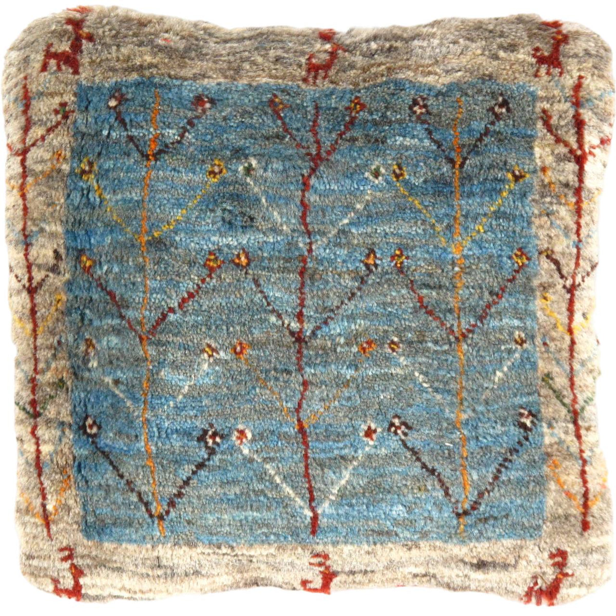 Fine Hand knotted Gabbeh pillow 16"X 16"