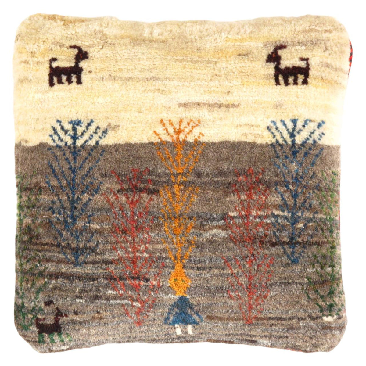 Fine Hand knotted Gabbeh pillow 16"X 16"