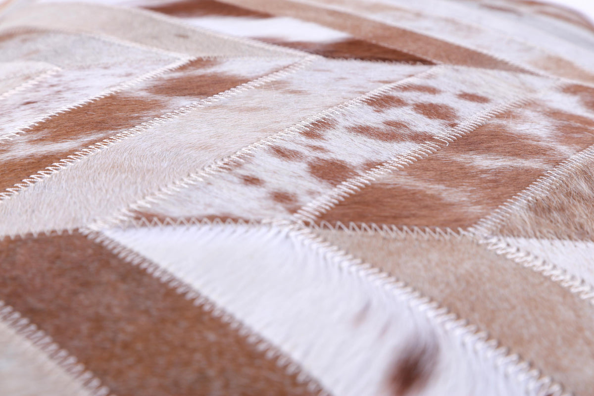 Luxury Chevron Genuine Hair-On Cowhide Pillow 18x18 | Handmade