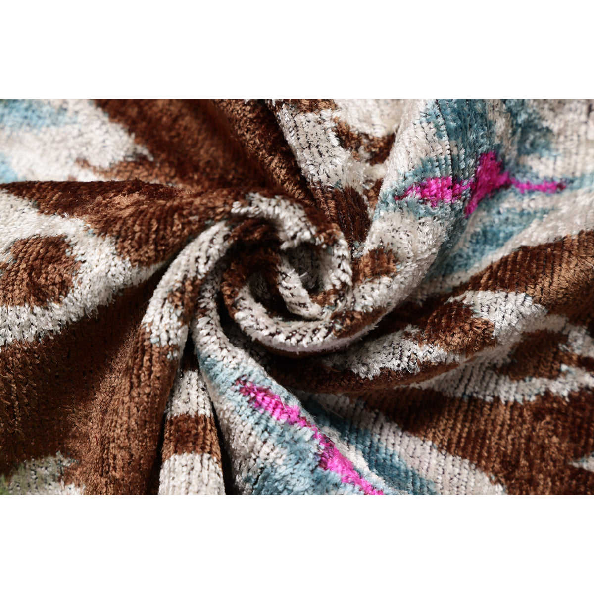 Earth & Sky Ikat Velvet Throw Pillow 20x20 | Handmade Designer Accent Cushion