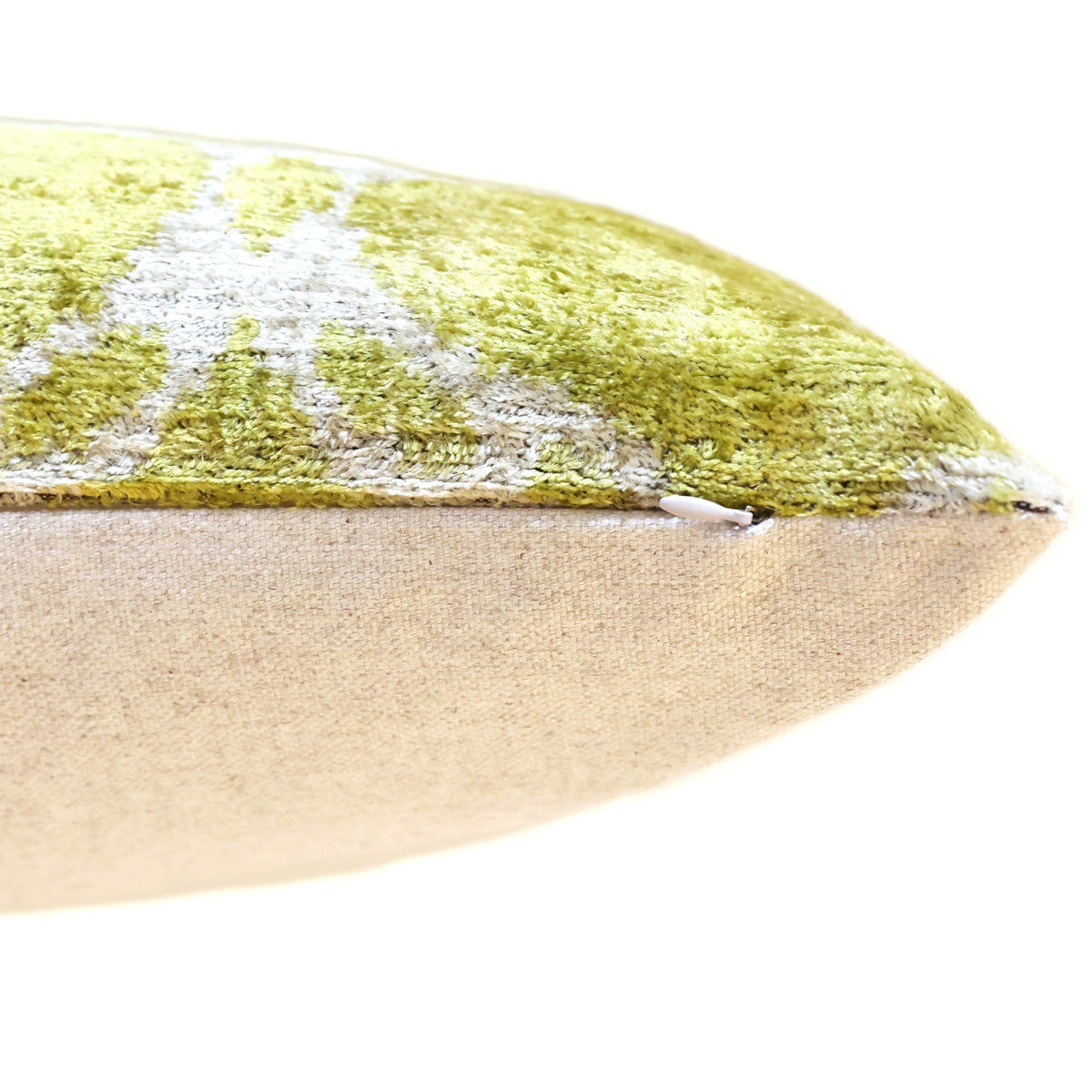 Olive Green Silk Velvet Pillow 20x20 | Handmade Designer Accent Cushion