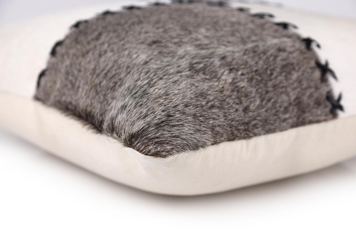 Luxury Whipstitched Genuine Hair-On Cowhide Pillow 18x18 | Handmade