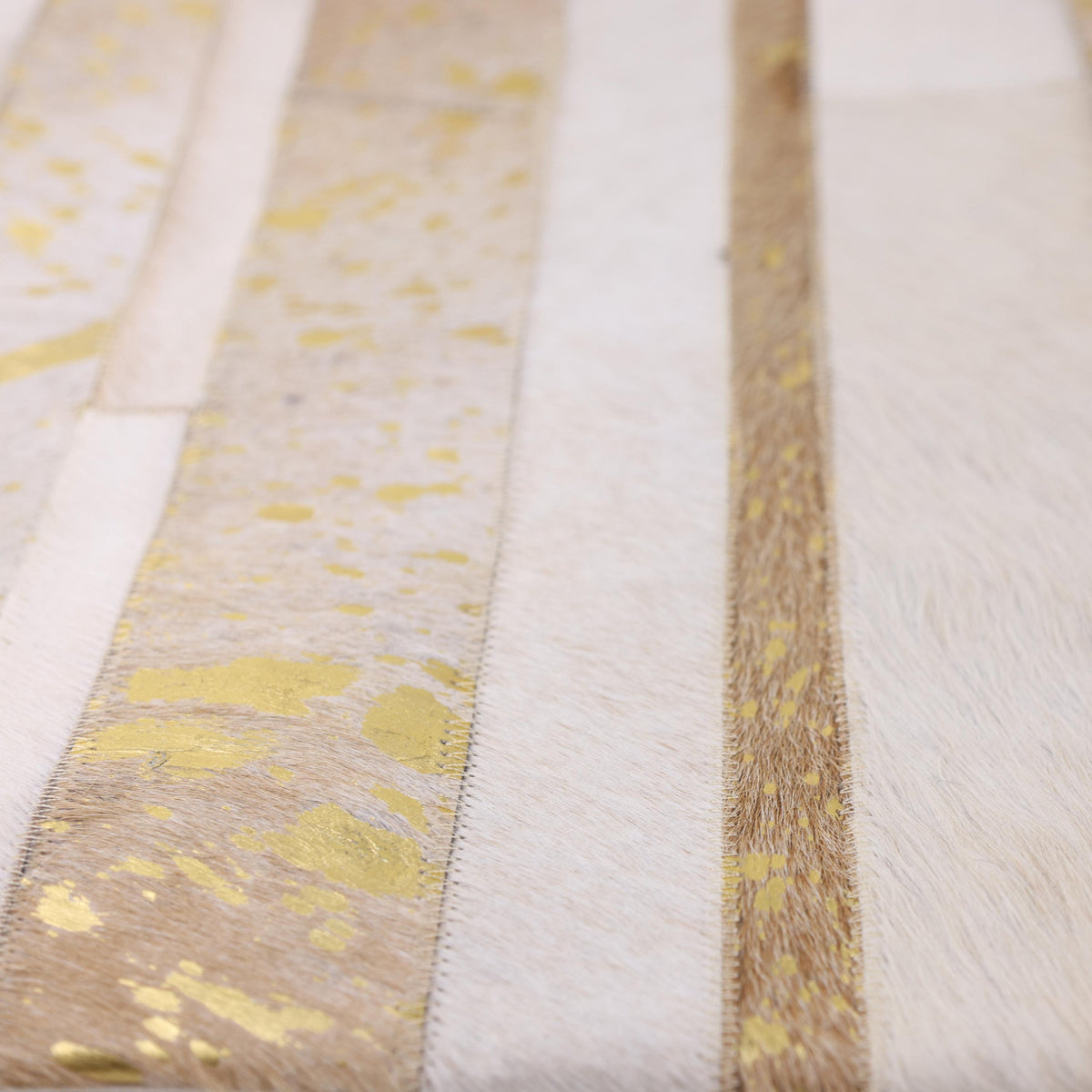 Luxury Gold Metallic Genuine Hair-On Cowhide Pillow 18x18 | Handmade