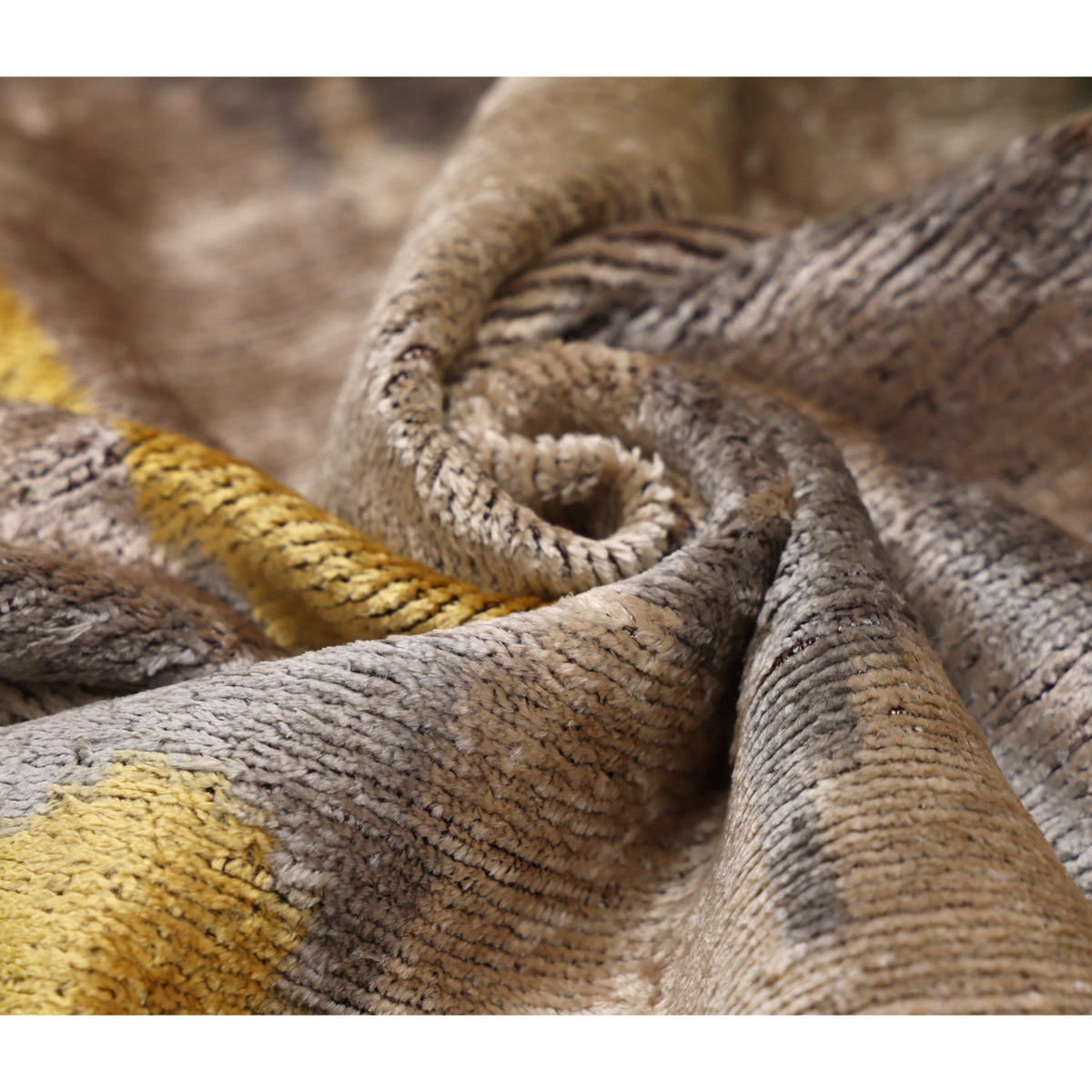 Taupe & Gold Silk Velvet Pillow 20x20 | Handmade Organic Modern Accent Cushion