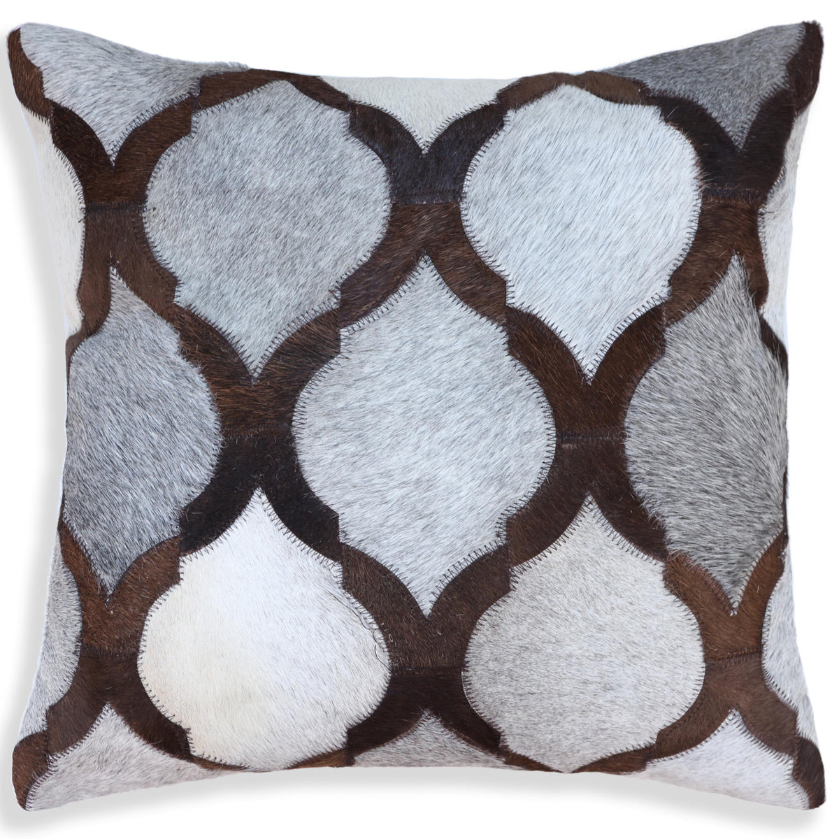 Luxury Moroccan Genuine Hair-On Cowhide Pillow 18x18 | Handmade