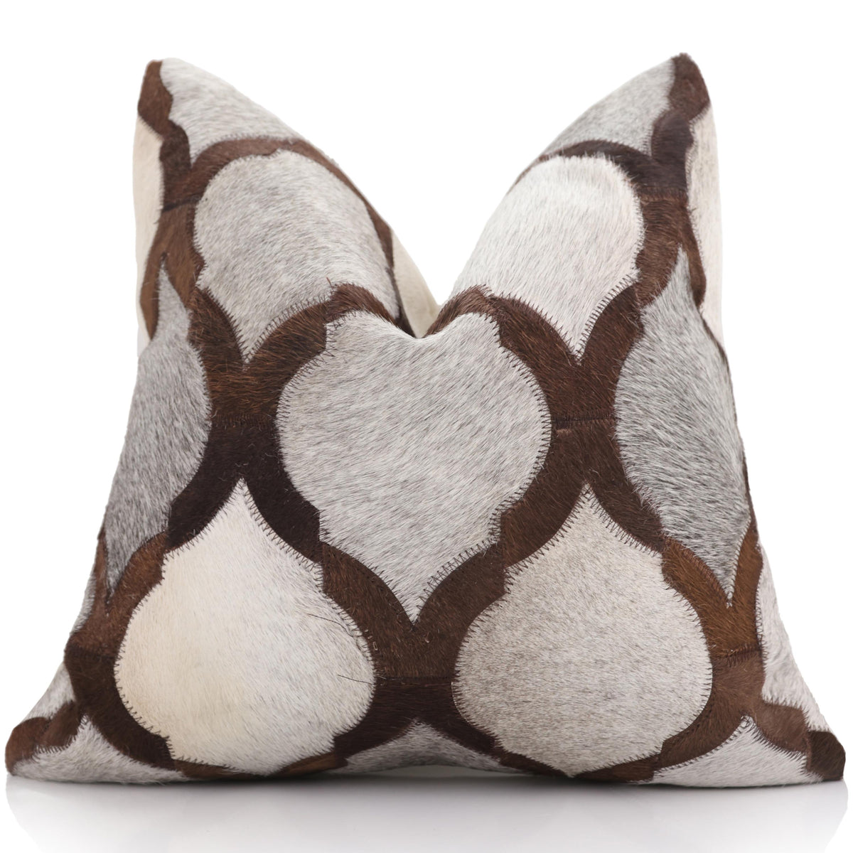 Luxury Moroccan Genuine Hair-On Cowhide Pillow 18x18 | Handmade