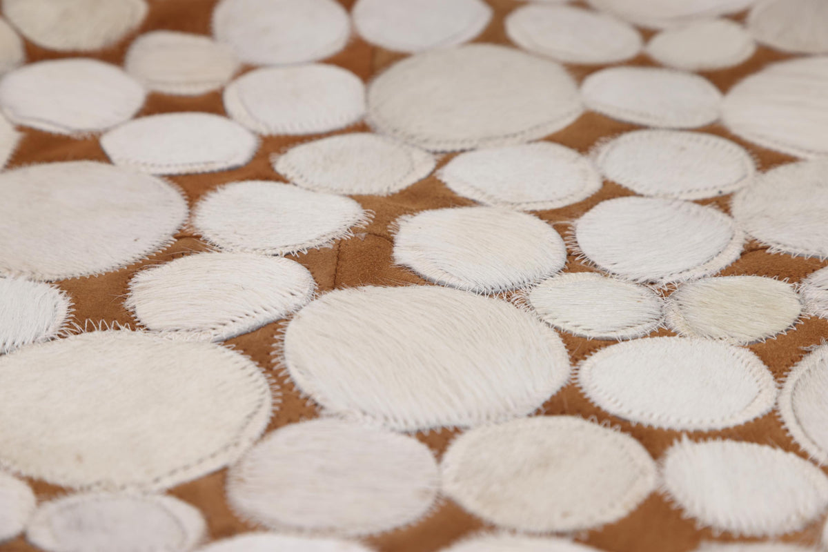 Luxury Ivory Pebble Genuine Cowhide Pillow 18x18 | Handmade Designer Leather Cushion