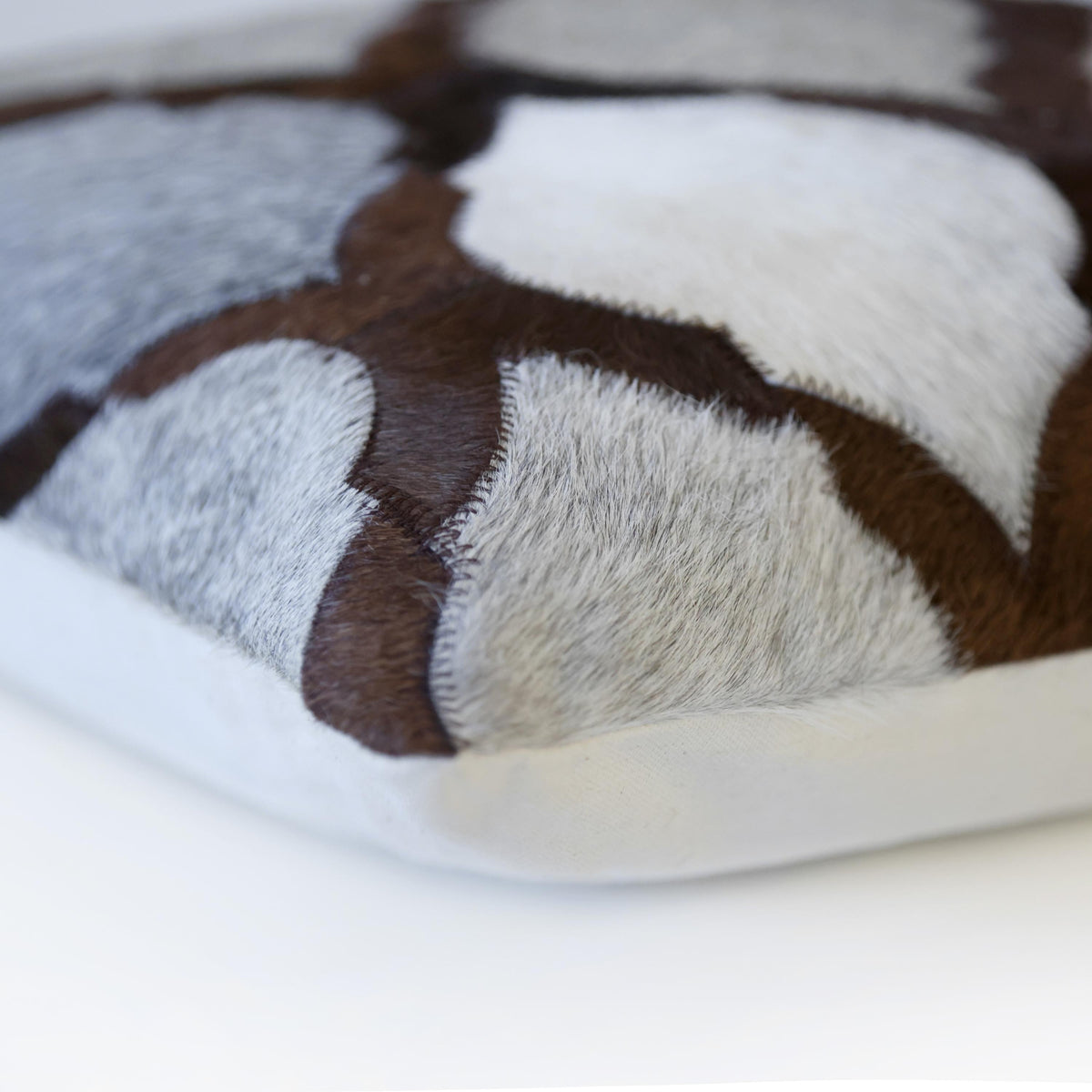 Luxury Moroccan Genuine Hair-On Cowhide Pillow 18x18 | Handmade
