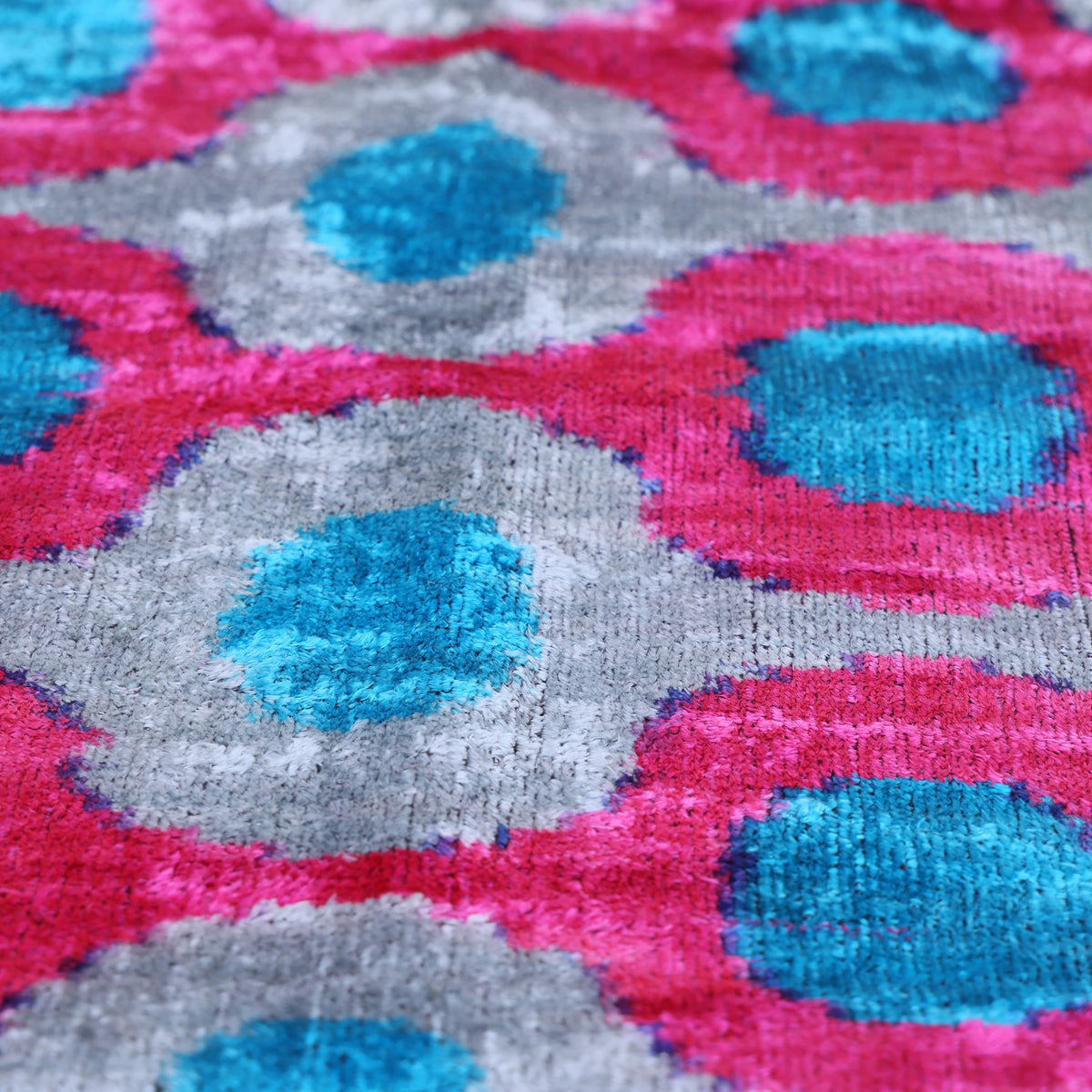 Pink Silk Velvet Lumbar Pillow 16x24 | Handmade Ikat Designer Accent