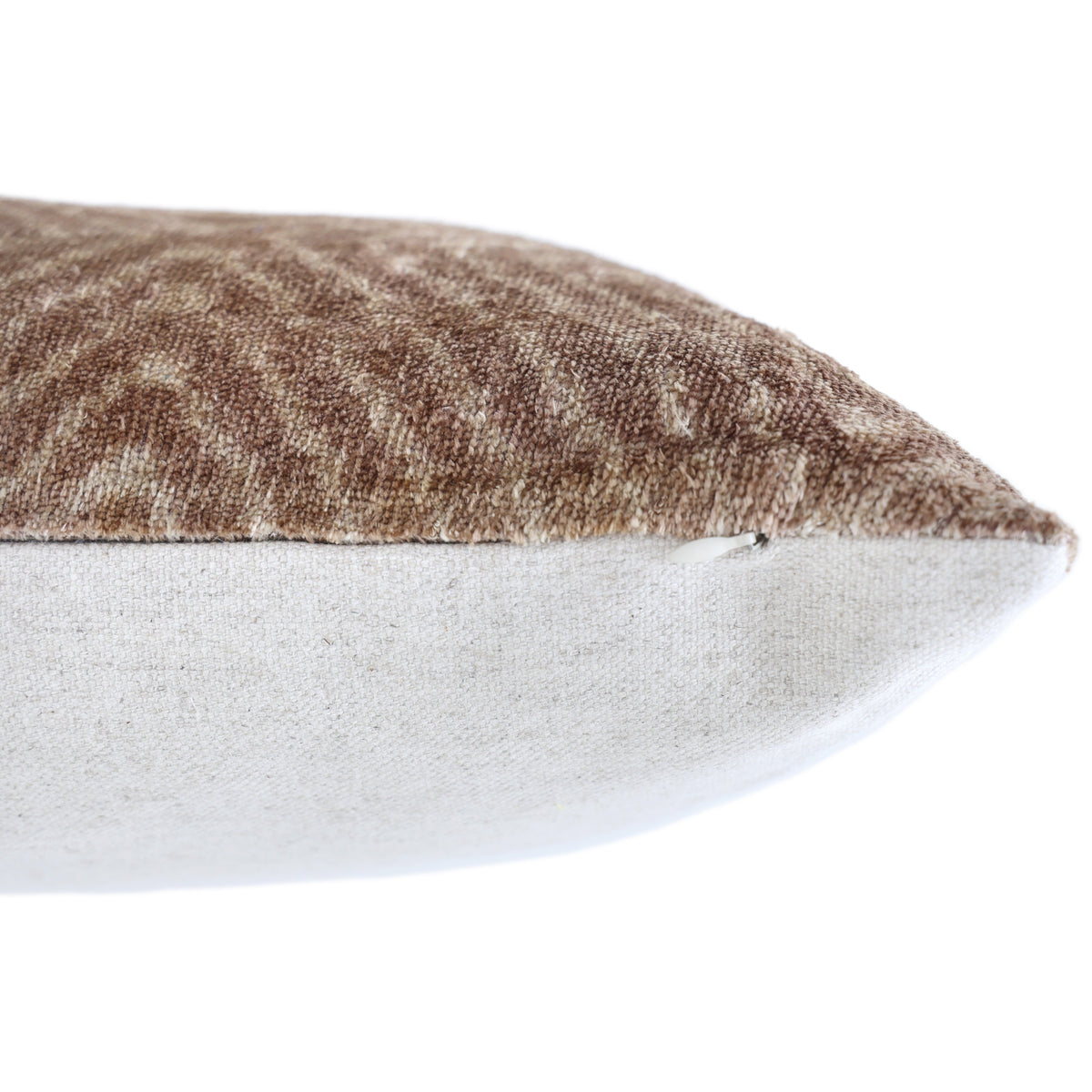 Champagne Diamond Silk Velvet Lumbar Pillow 16x24 | Handmade Neutral Designer Accent Pillow