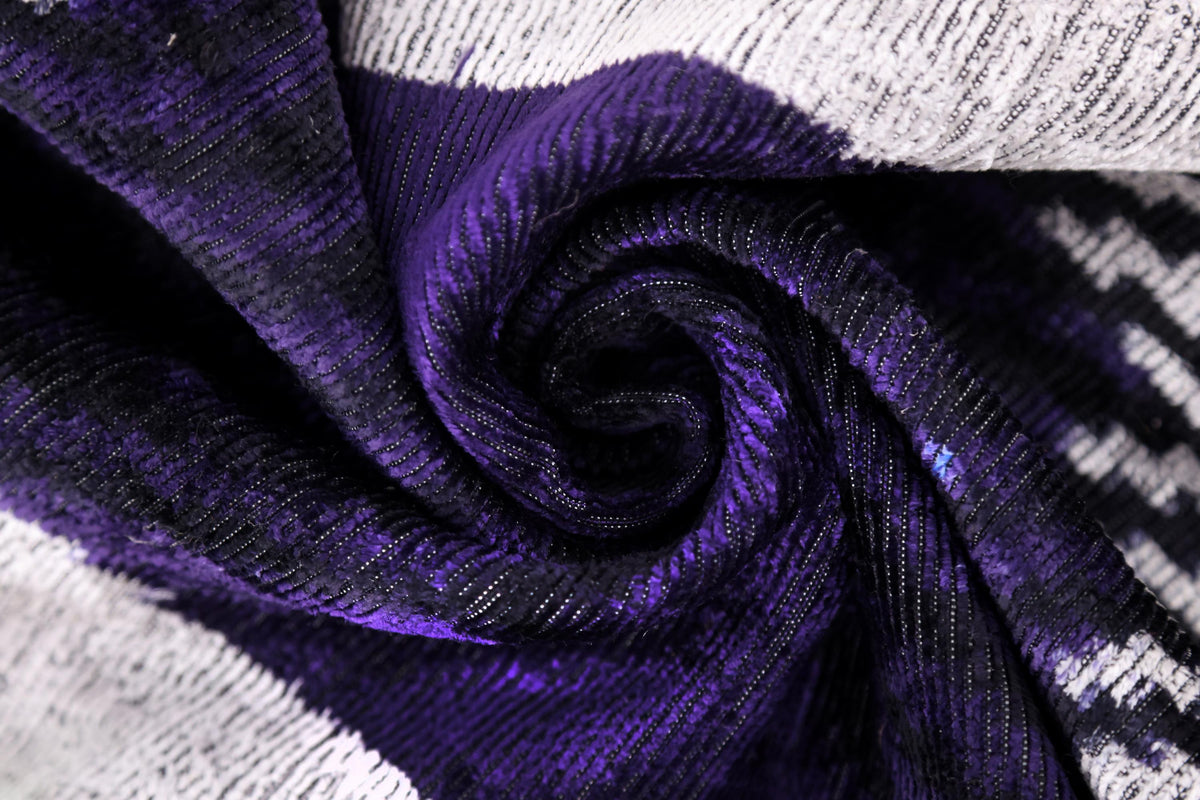 Luxury Purple Silk Velvet Throw Pillow 16x24 – Handmade Modern Geometric Lumbar