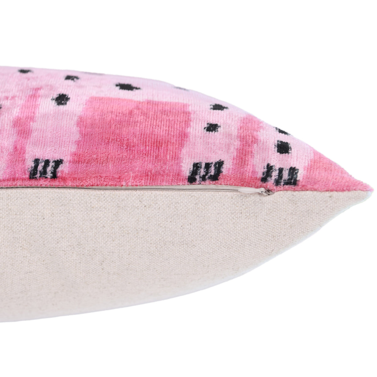 Handmade Pink Velvet Lumbar Pillow 16x24 – Designer Leopard Motif Luxury Cushion