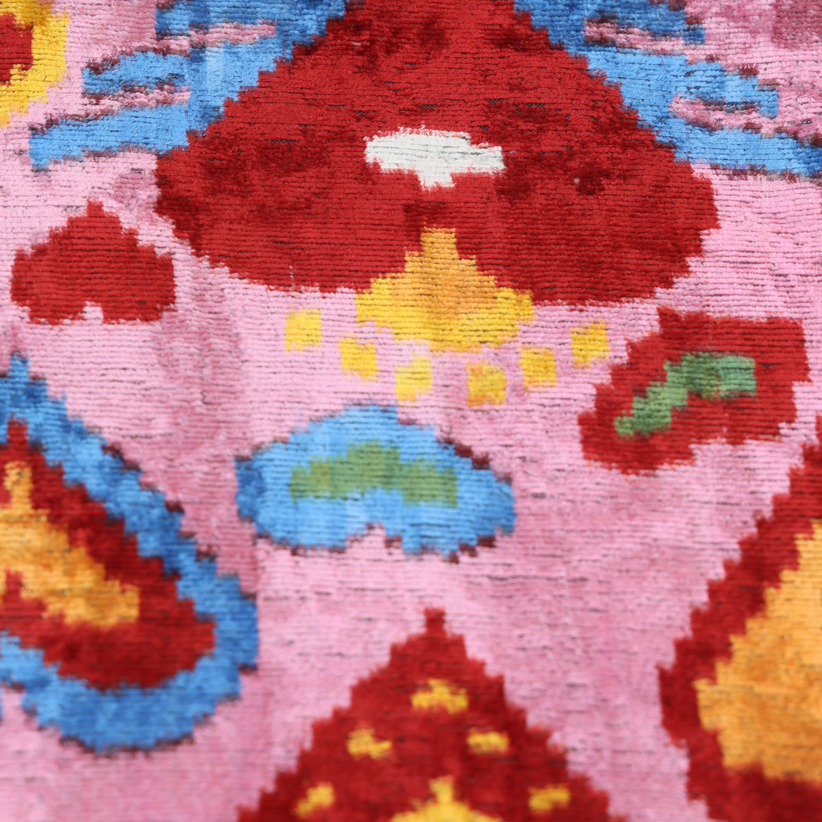 Pink Multicolor Floral Silk Velvet Lumbar Pillow – 16x24