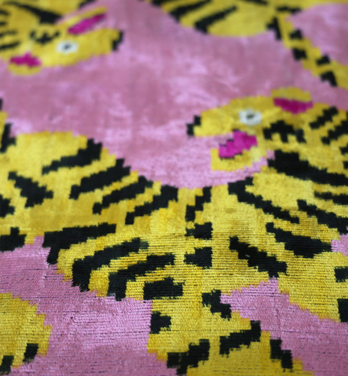 Pink Tiger Silk Velvet Lumbar Pillow – 16x24