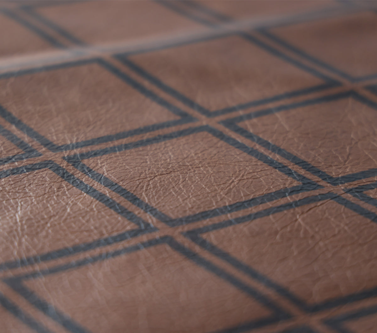 Luxury Brown Leather Geometric Throw Pillow 16x24 | Handmade Modern Designer Lumbar Cushion