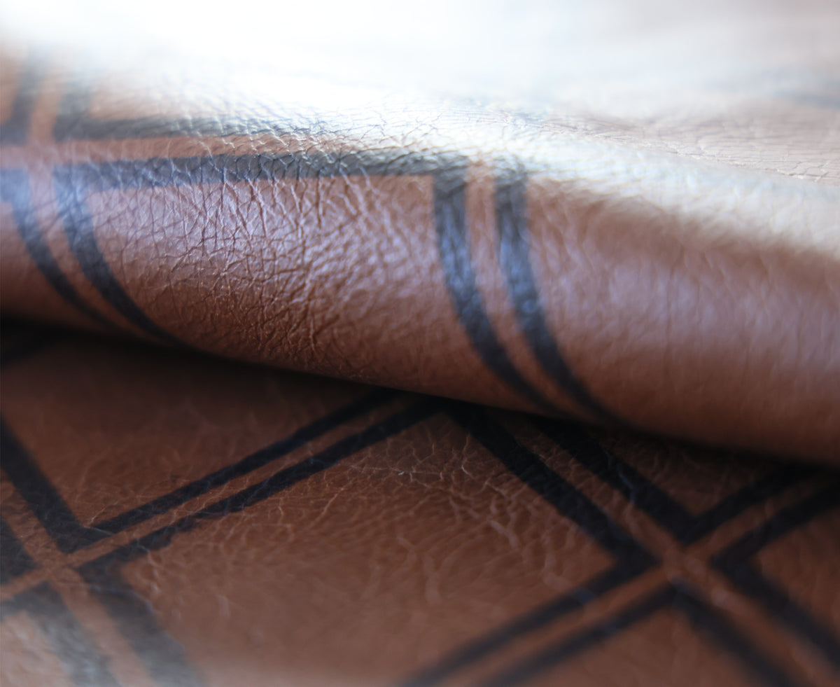 Luxury Brown Leather Geometric Throw Pillow 16x24 | Handmade Modern Designer Lumbar Cushion