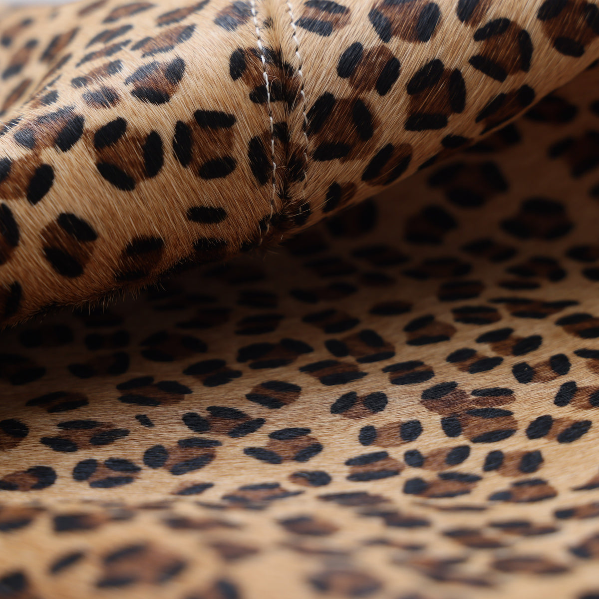 Luxury Leopard Print Genuine Cowhide Throw Pillow 18x18 | Handmade Hair-On Leather Cushion