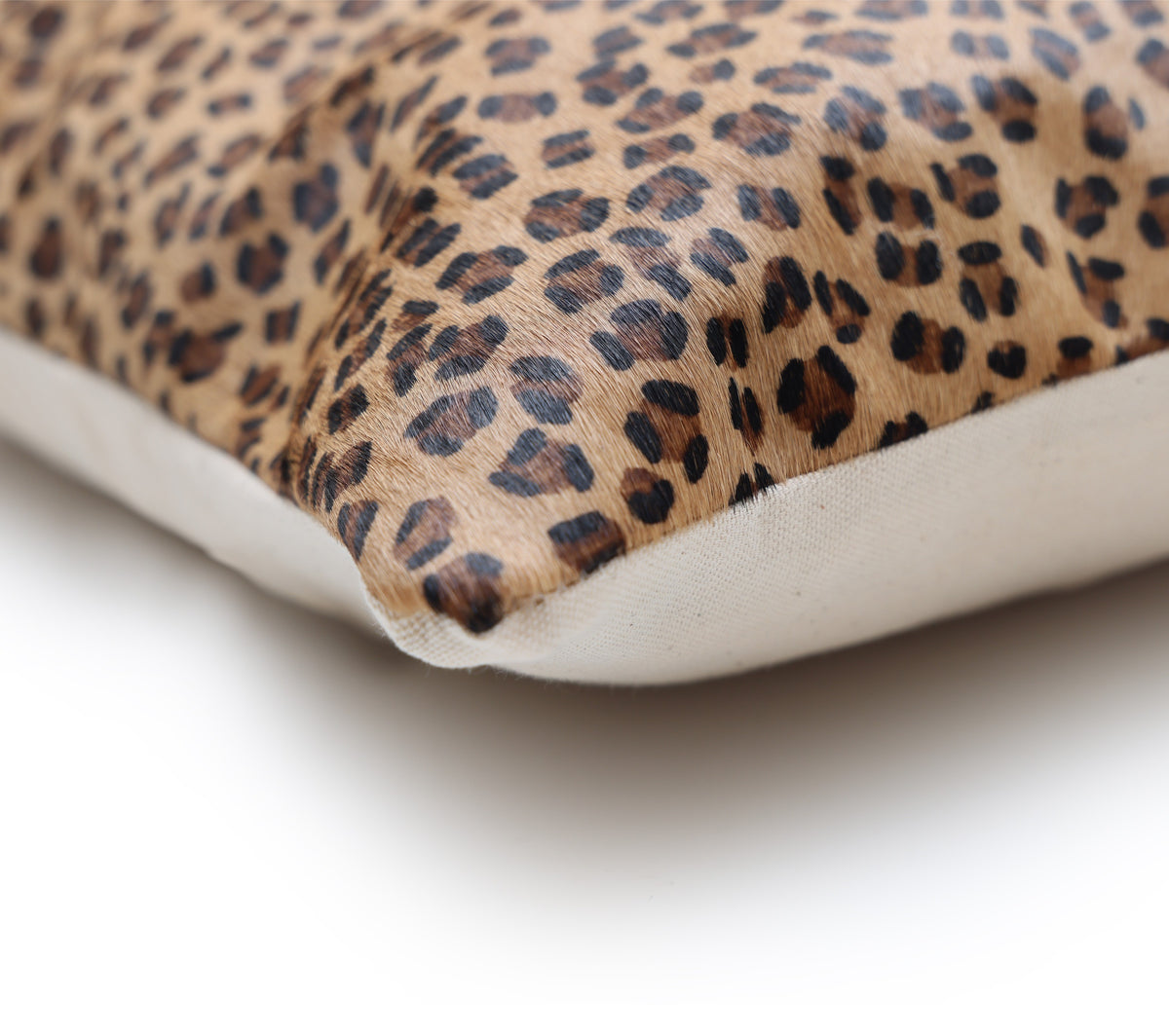 Luxury Leopard Print Genuine Cowhide Throw Pillow 18x18 | Handmade Hair-On Leather Cushion