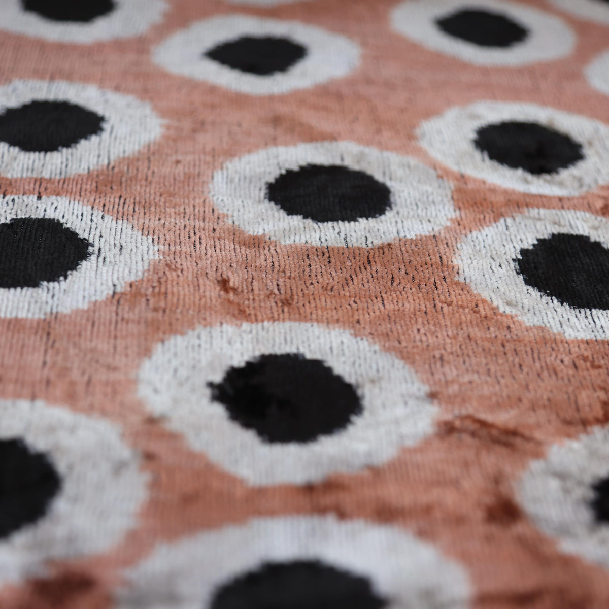 Copper Gold Black Dot Silk Velvet Lumbar Pillow – 16x24 Handmade Modern Cushion