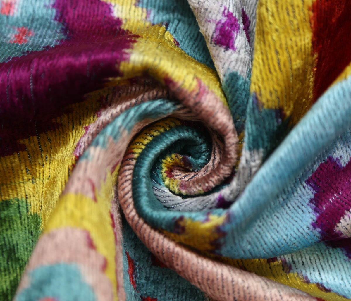 Silk Velvet Ikat Lumbar Pillow – Handmade in California (16x24)