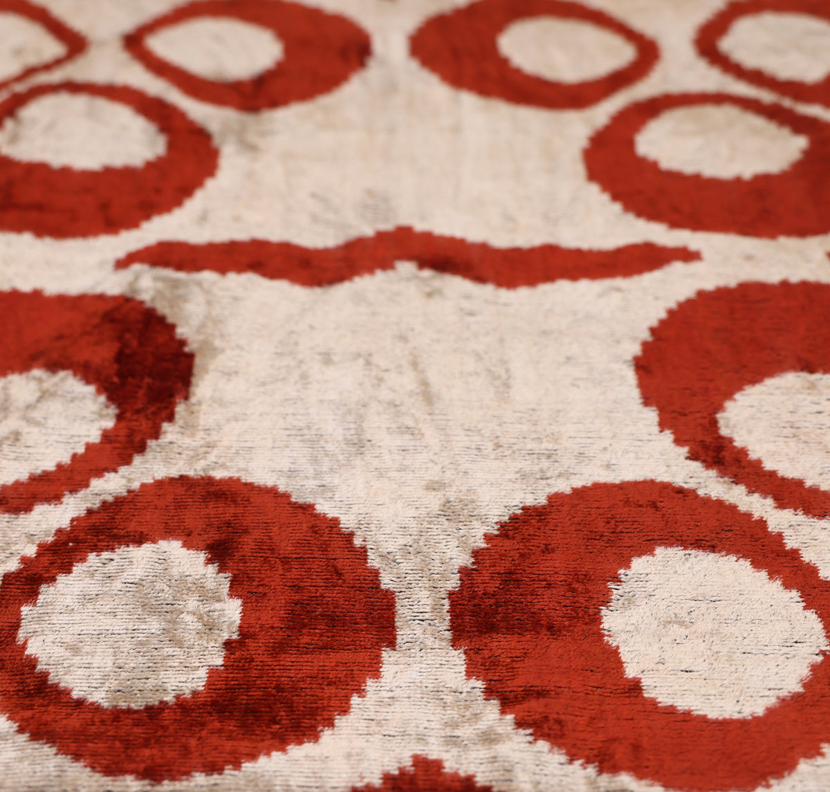 Rust & Ivory Abstract Silk Velvet Pillow – 20x20