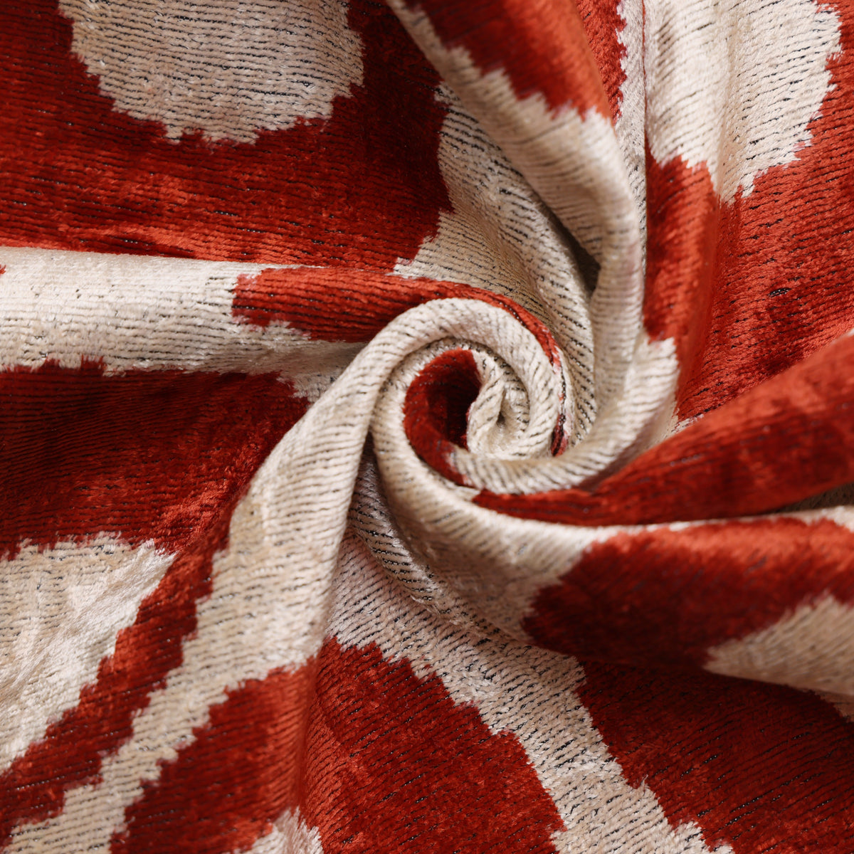 Rust & Ivory Abstract Silk Velvet Pillow – 20x20