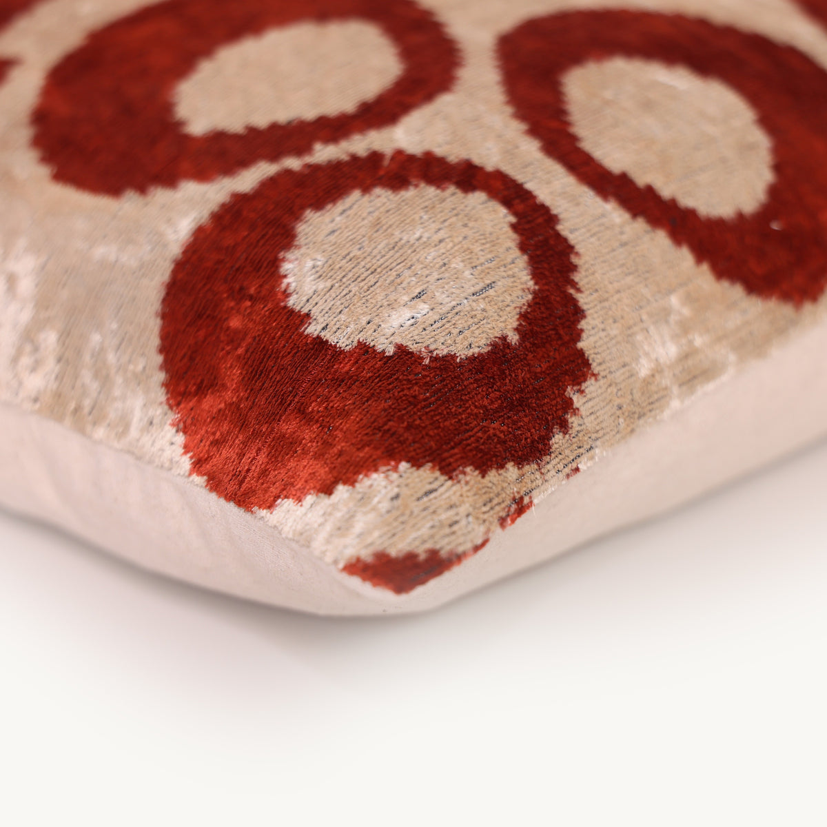 Rust & Ivory Abstract Silk Velvet Pillow – 20x20