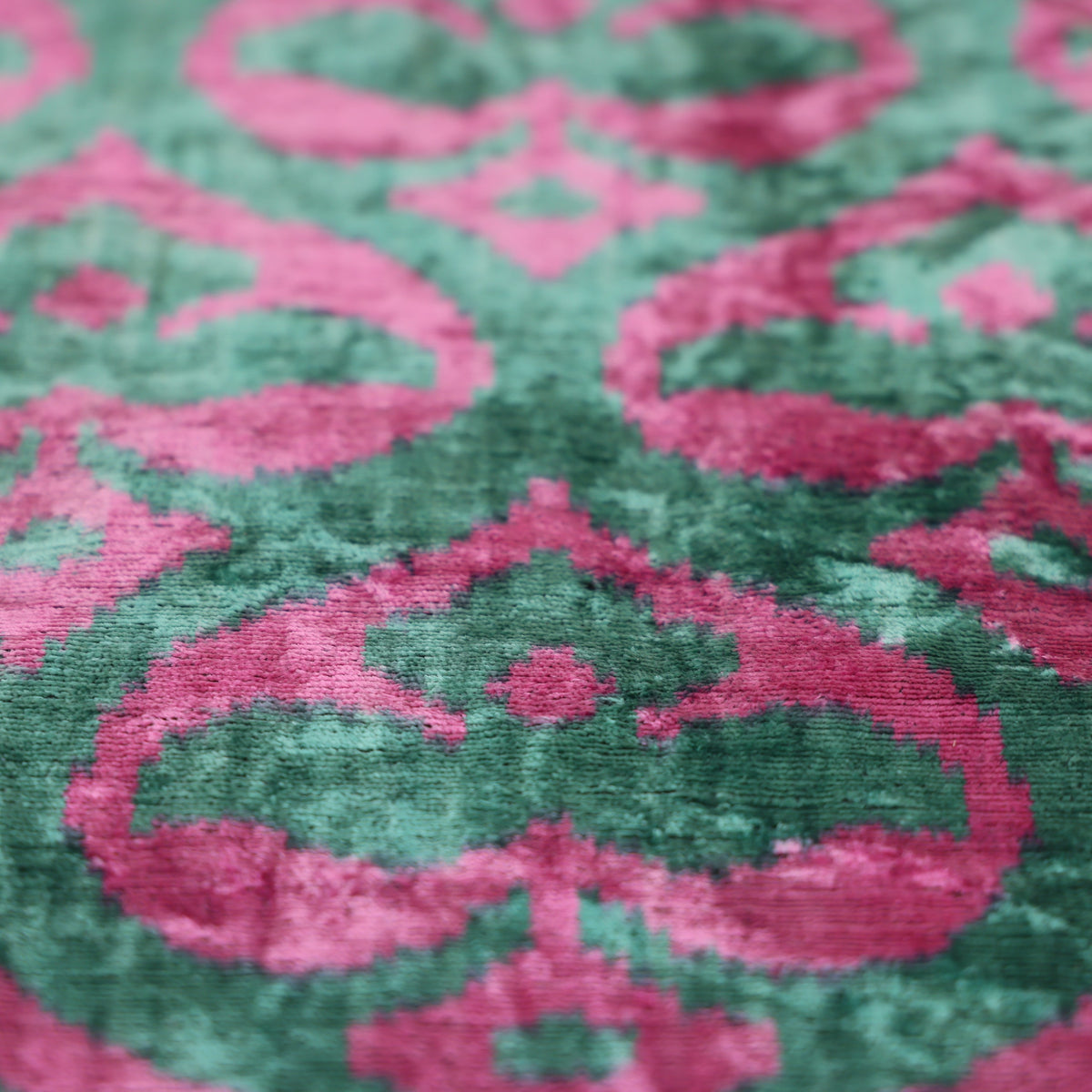 Emerald Green & Magenta Silk Velvet Pillow – 20x20