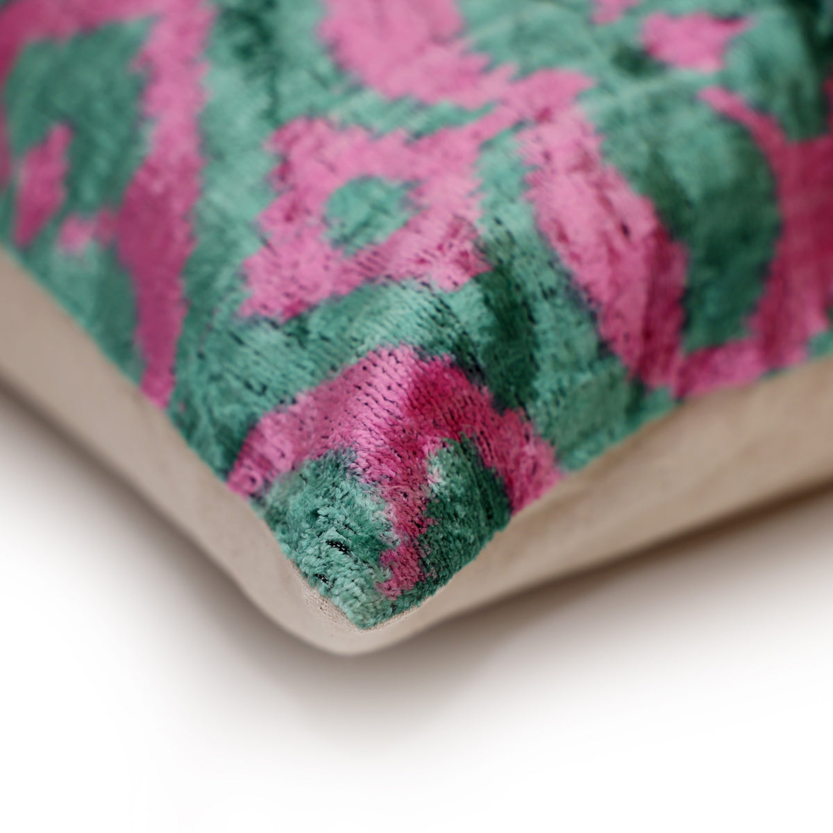 Emerald Green & Magenta Silk Velvet Pillow – 20x20