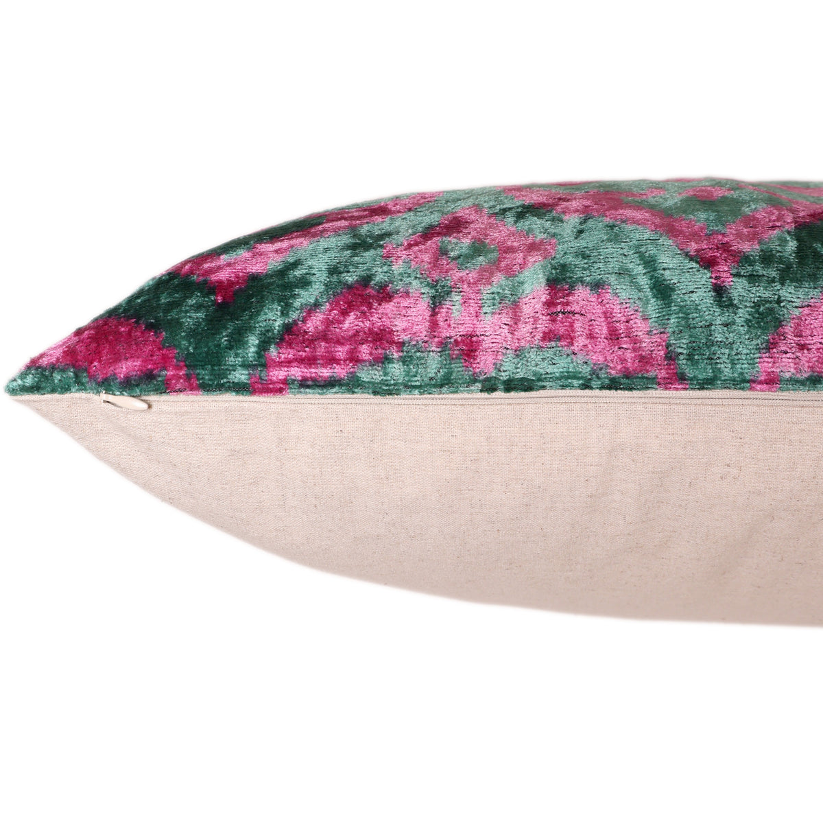Emerald Green & Magenta Silk Velvet Pillow – 20x20