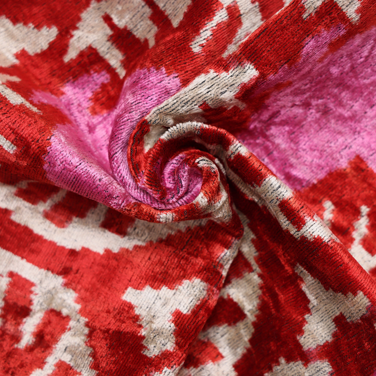 Ruby Red & Pink Silk Velvet Pillow – 20x20