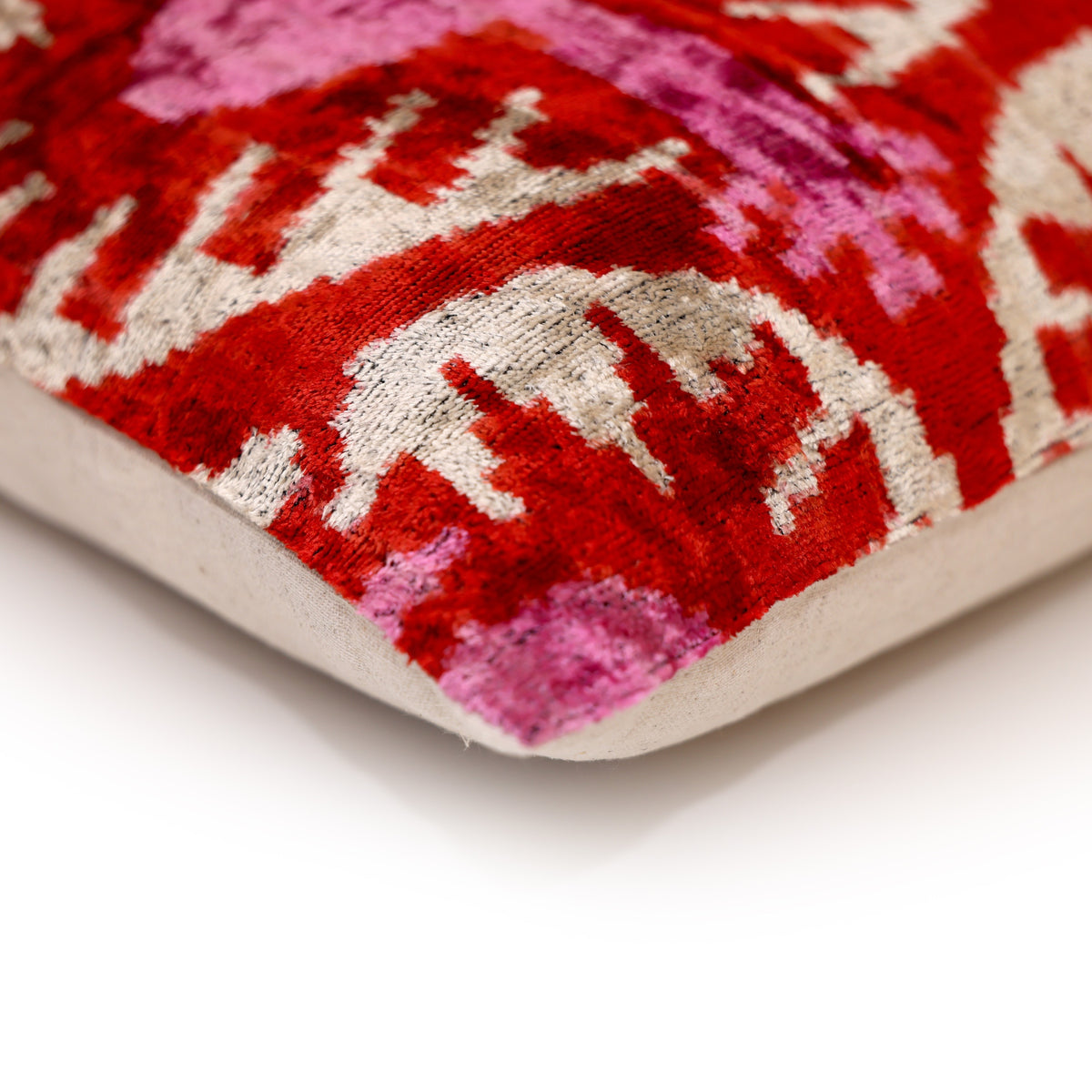 Ruby Red & Pink Silk Velvet Pillow – 20x20