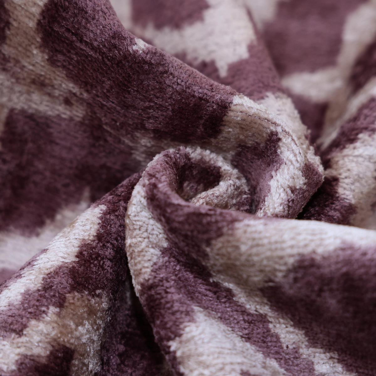 Hand-Knotted Plum Ikat Silk Velvet Pillow - 16x16 Organic Vegetable Dyed
