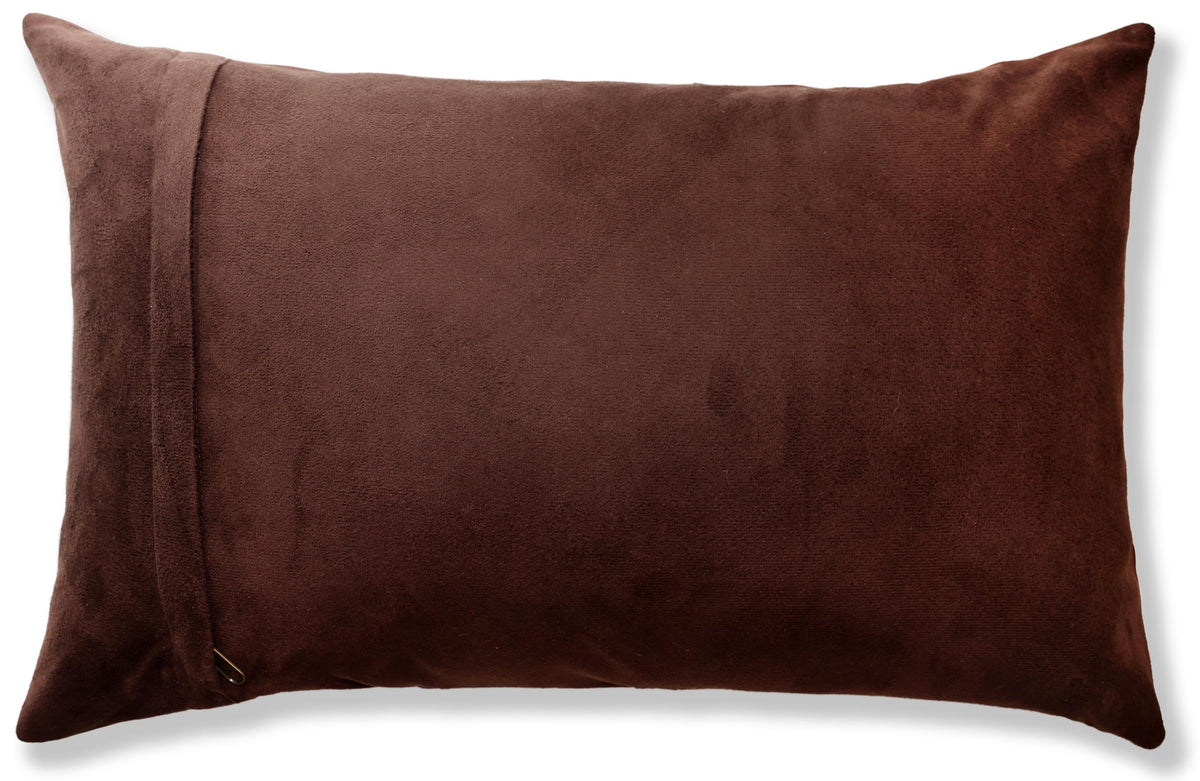 Luxury Distressed Brown Genuine Leather Patchwork Throw Pillow 16x24 | Handmade Designer Lumbar Cushion