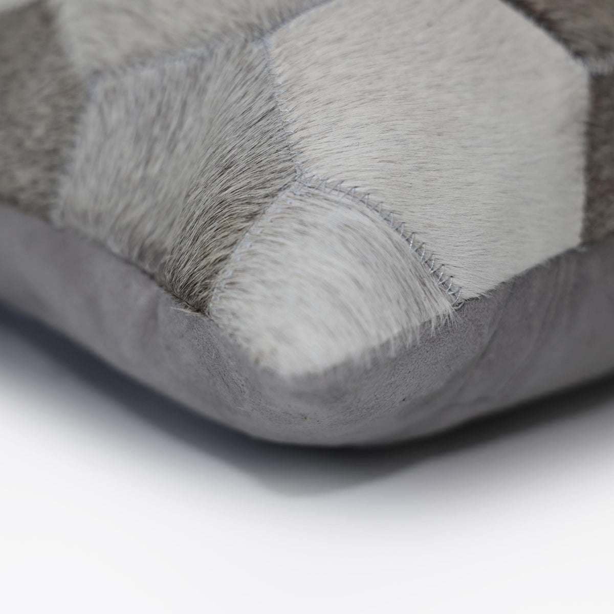 Luxury Hexagon Genuine Hair-On Cowhide Pillow 18x18 | Handmade