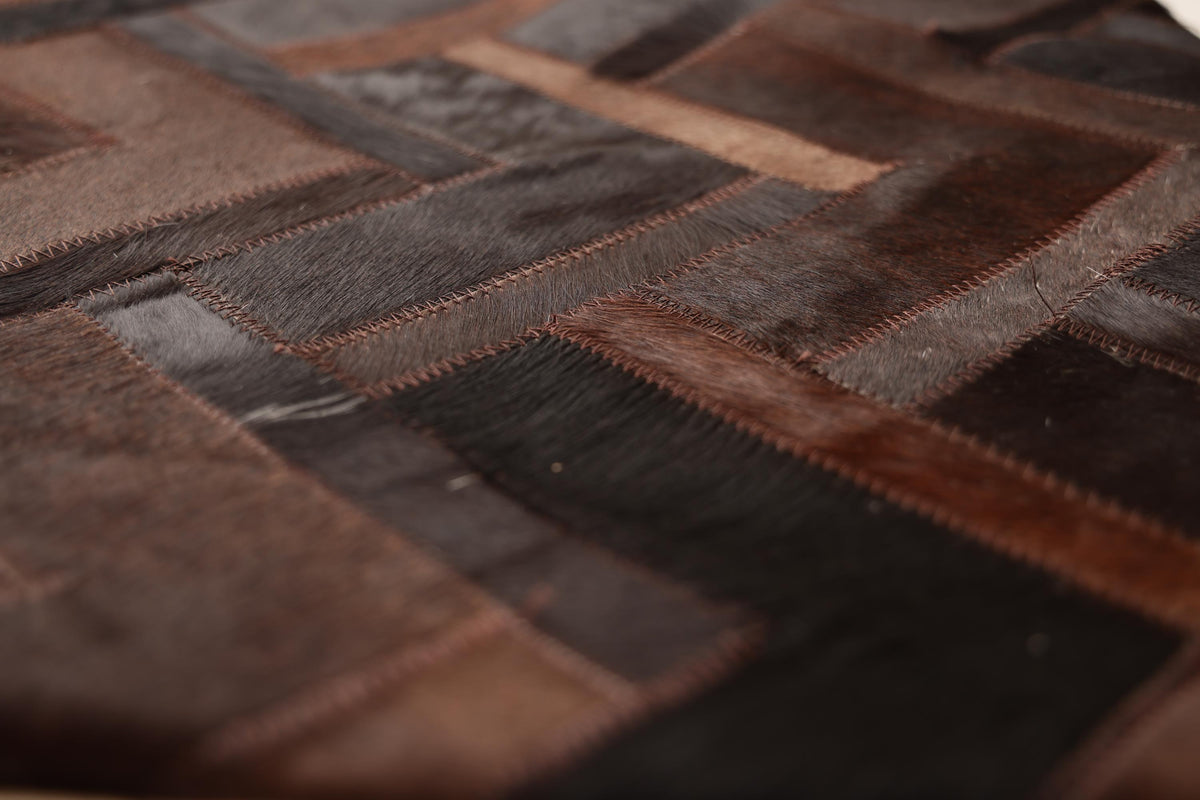 Luxury Geometric Genuine Hair-On Cowhide Pillow 18x18 | Handmade