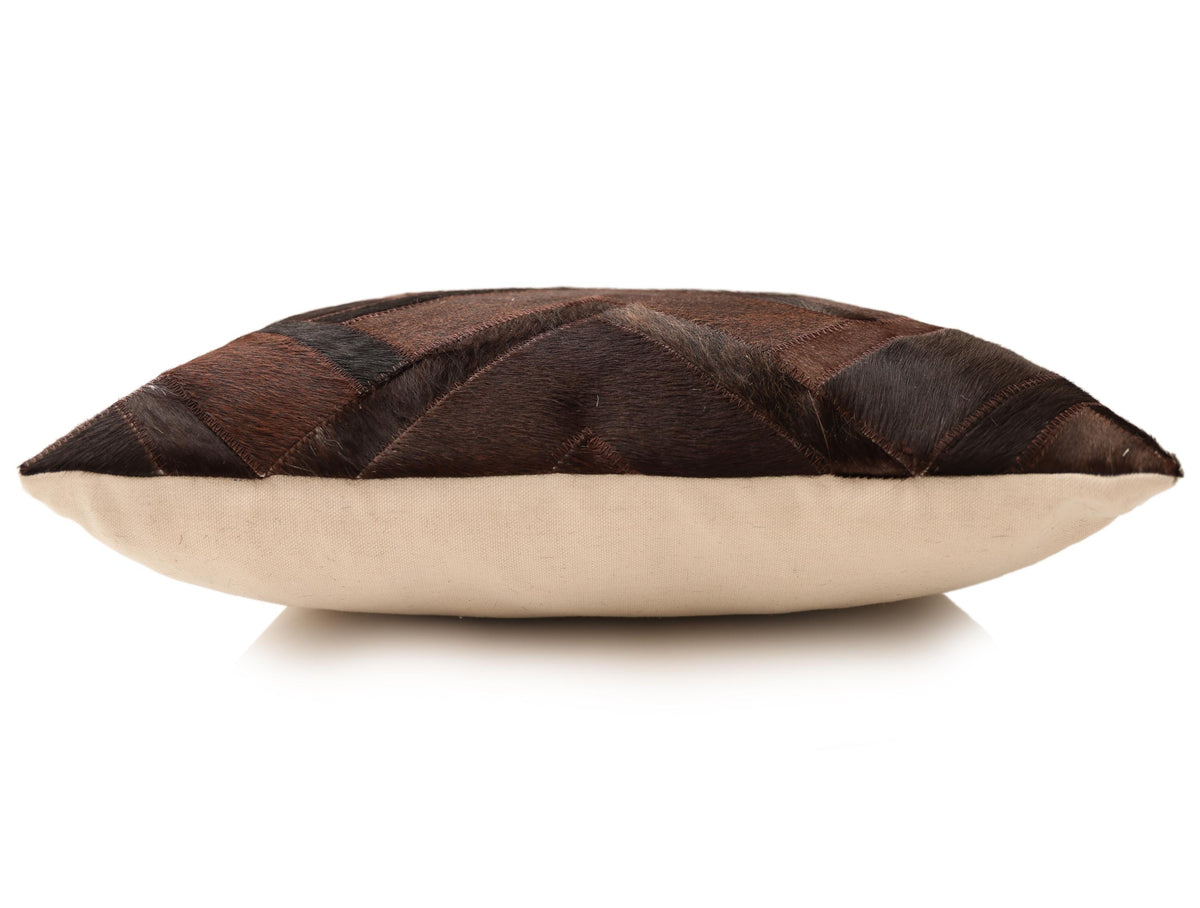 Luxury Geometric Genuine Hair-On Cowhide Pillow 18x18 | Handmade
