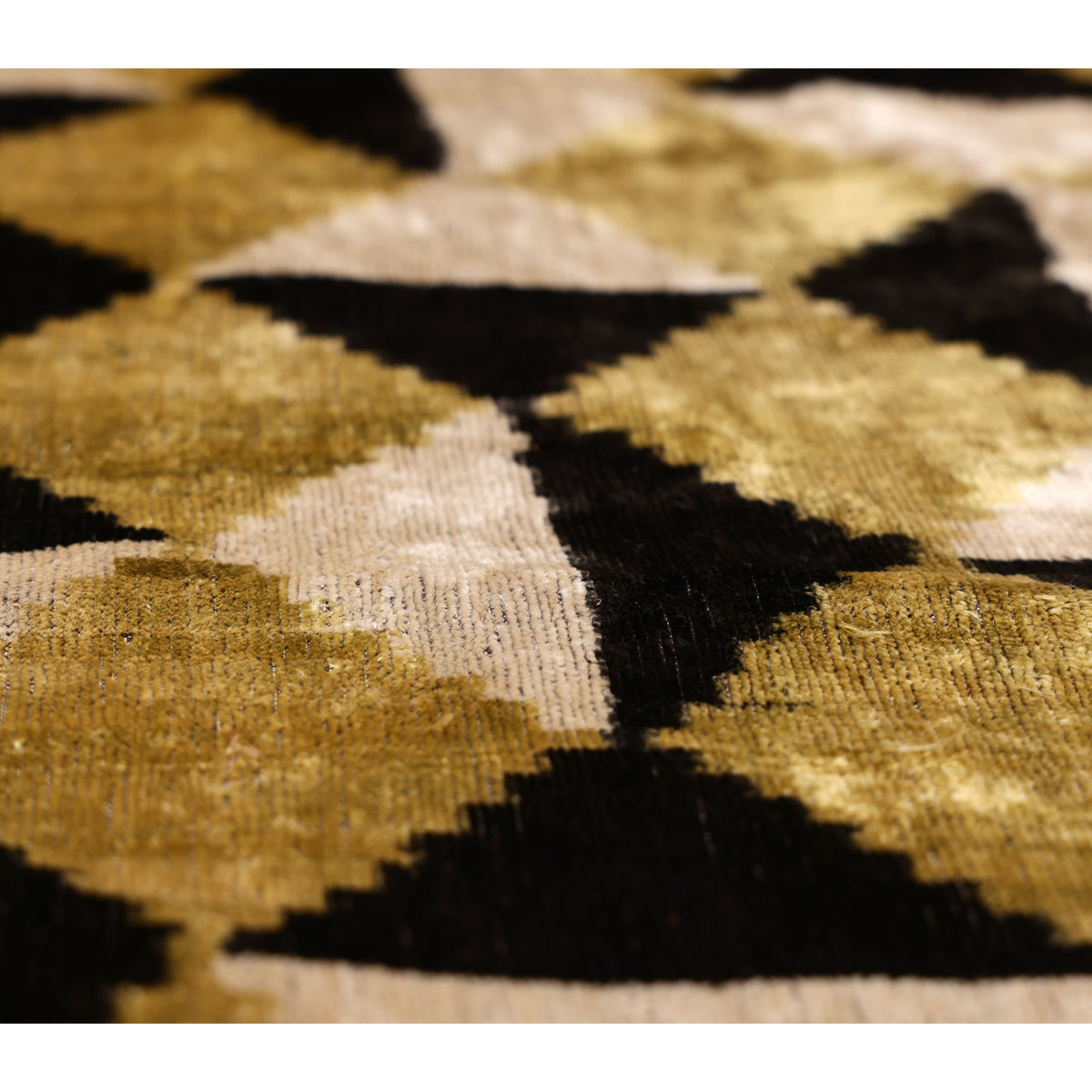 Gold Geometric Silk Velvet Pillow 20x20 | Handmade Luxury Designer Cushion