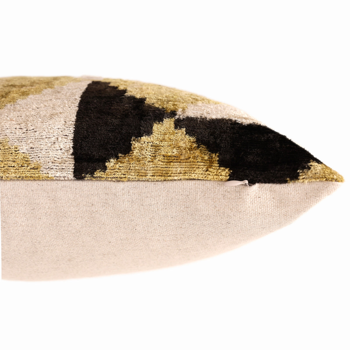 Gold Geometric Silk Velvet Pillow 20x20 | Handmade Luxury Designer Cushion