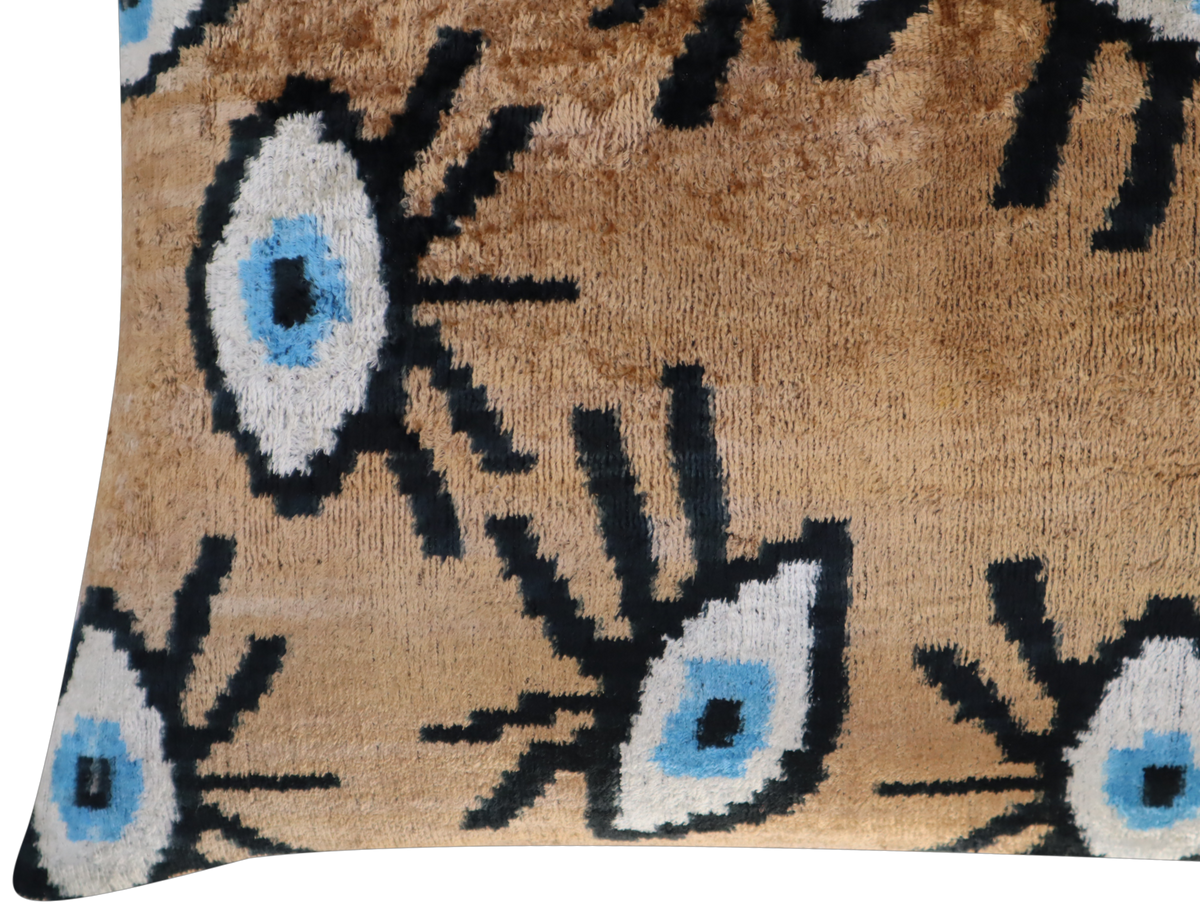 Tan Velvet Throw Pillow | Beige and Brown Decorative Pillow | Canvello