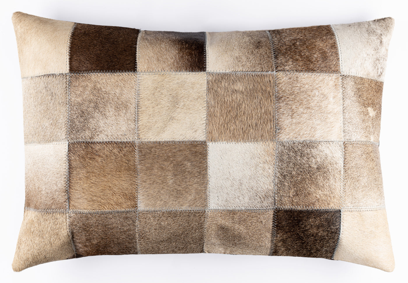 Canvello Genuine Cowhide Leather Decorative Throw Pillows - Handmade Patchwork Boho Accent Pillows For Sofa, Couch, Bed, Chair - Western Southwestern Farmhouse Pillow Covers With Feather Down Insert Included