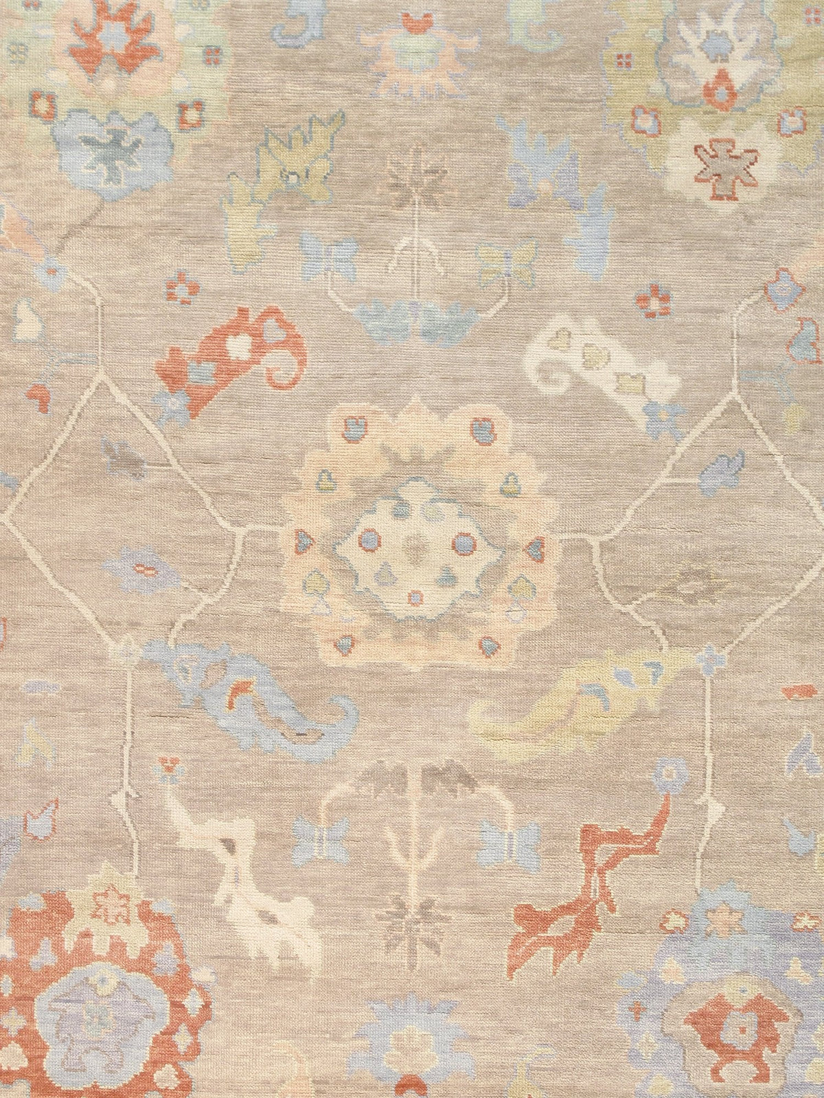 Oushak Hand-Knotted Area Rug, Beige/Ivory