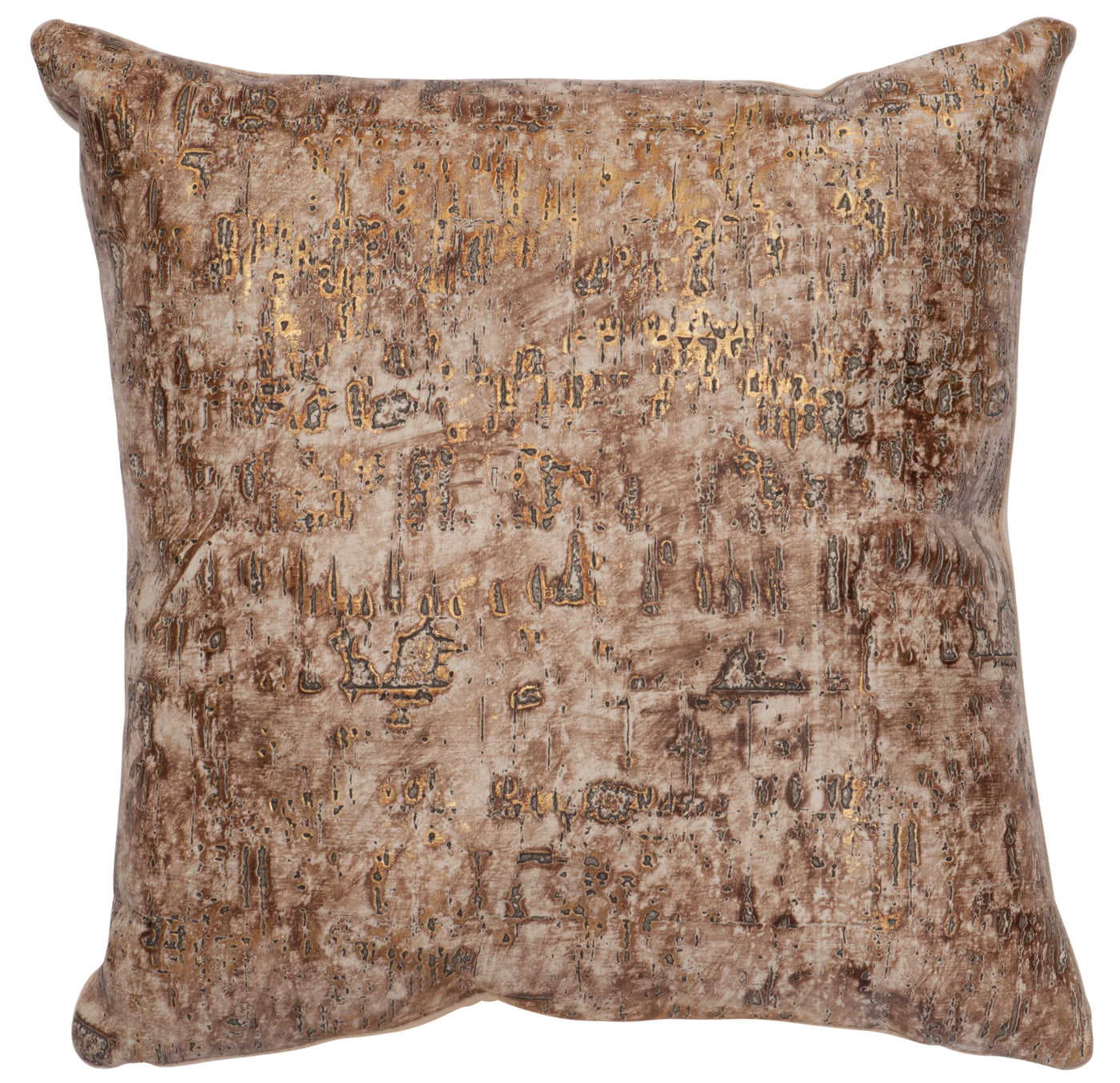 Canvello Speckled Light Brown Leather Pillow - Fabric Back - 12"x18"