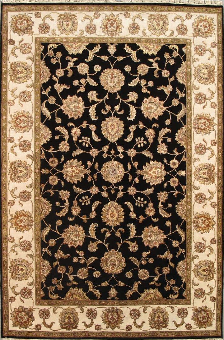 Canvello Agra Hand - Knotted Silk & Wool Area Rug - 6'2" X 9'3" - Canvello