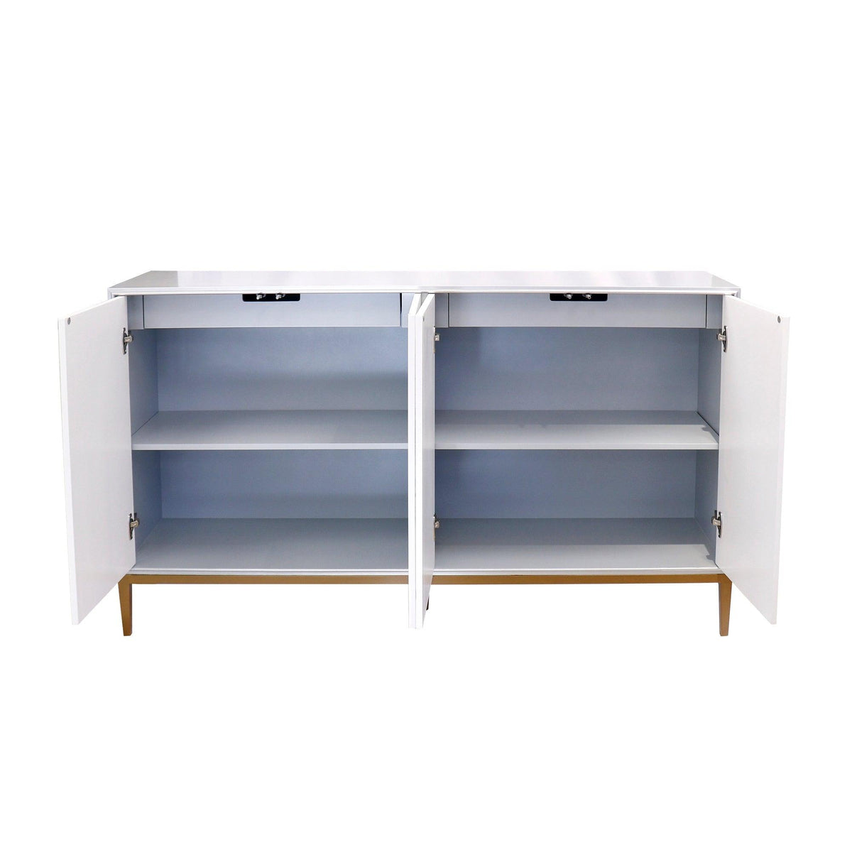 Canvello Annabelle Sideboard with 4 Floral Doors, 2 Drawers & Bronze Metal Frame - Canvello