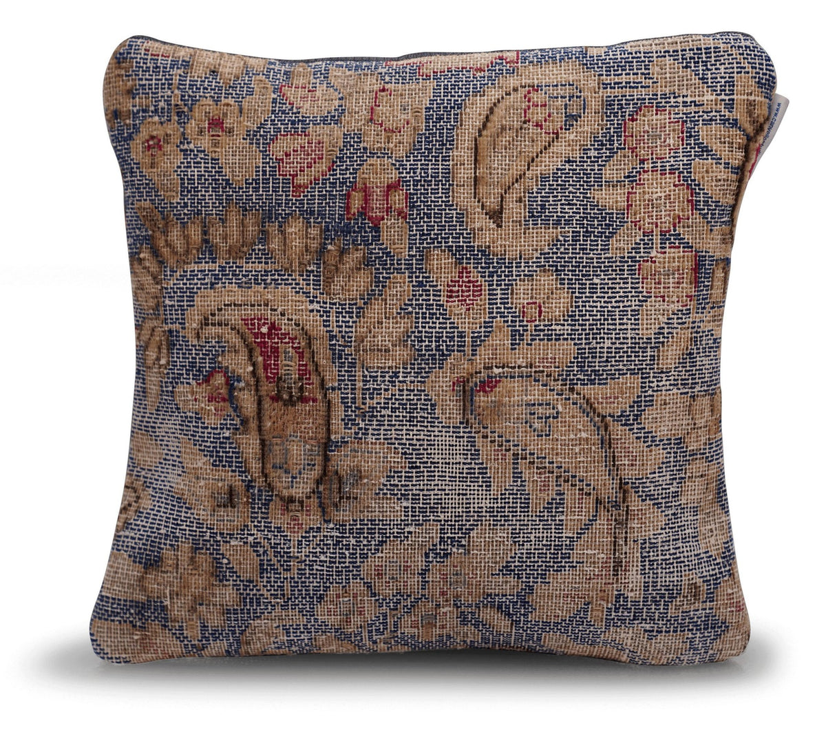 Canvello Antique Blue And Brown Pillows For Living Room - 16"x16" - Canvello