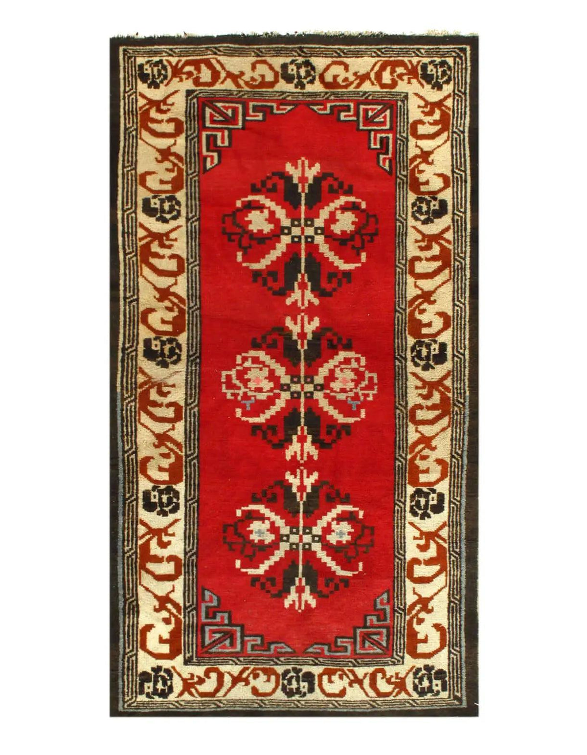 Canvello Antique Chinese Red Hand Knotted Small Rugs - 3' x 5'9" - Canvello