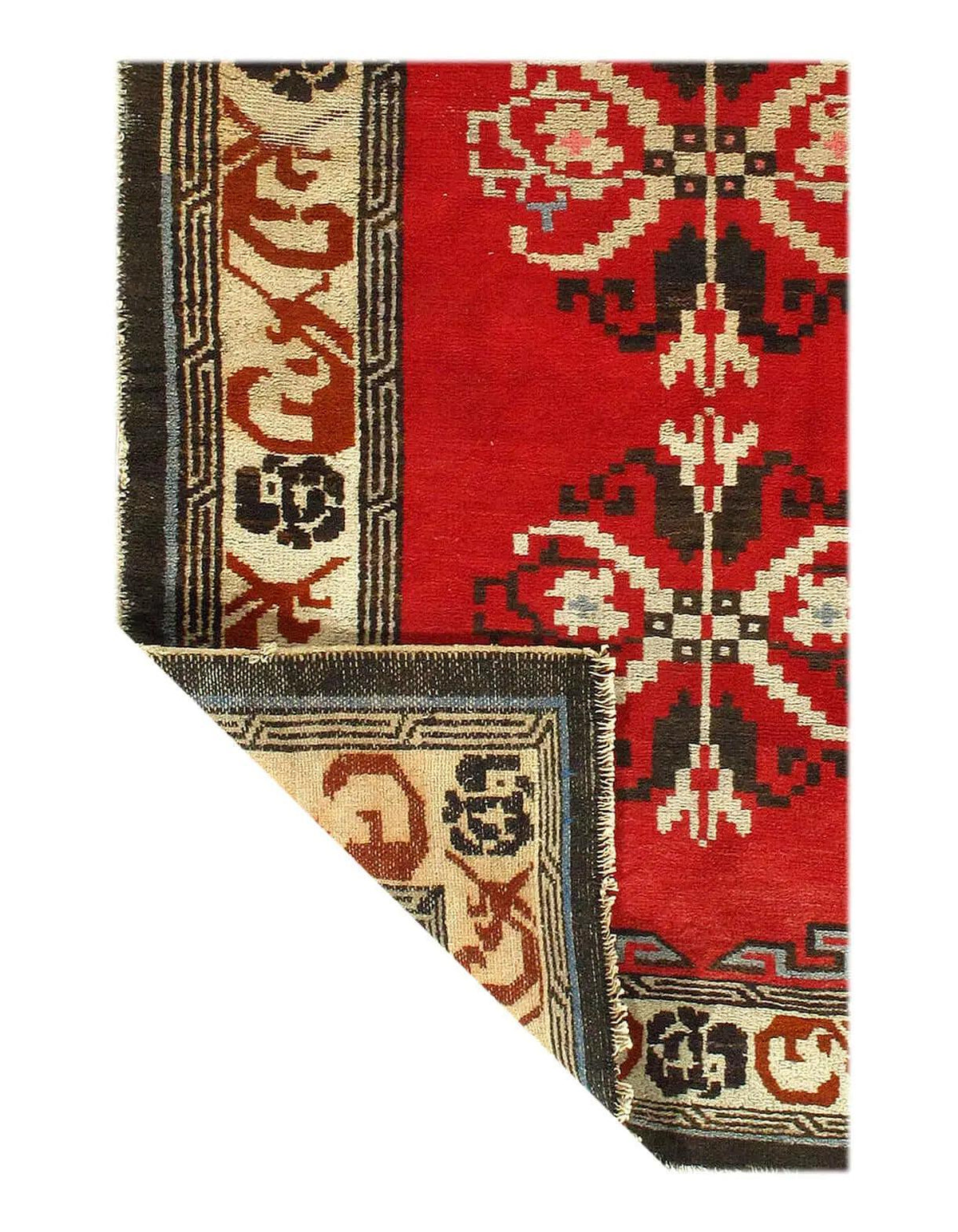 Canvello Antique Chinese Red Hand Knotted Small Rugs - 3' x 5'9" - Canvello
